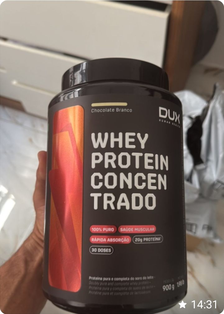 Whey Protein Concentrado Dux recebido
